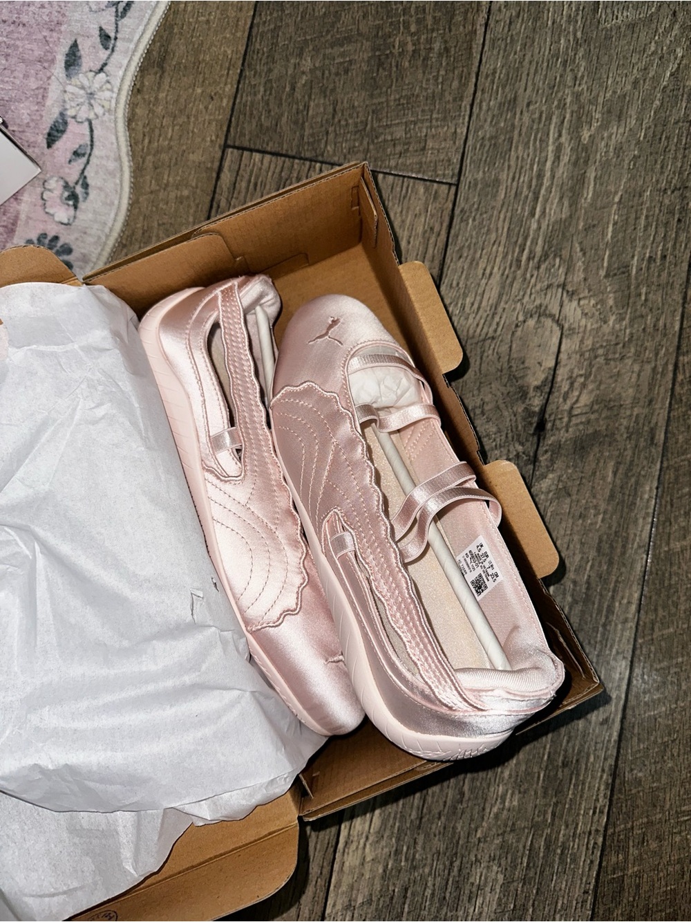 Puma Women’s Blush Pink Satin Ballet Slip-On Flats - Picture 2 of 5
